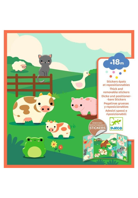 Pegatinas reposicionables Los animales de la granja DJECO