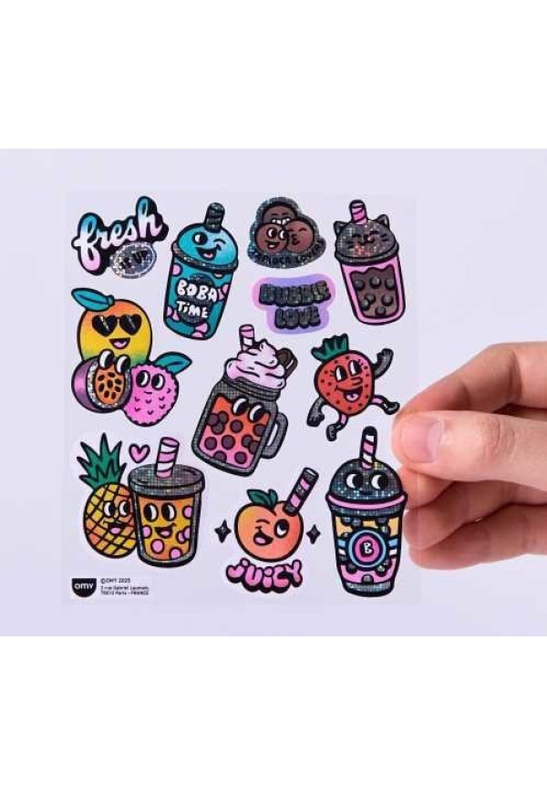 STICKERS BIG BUBBLE TEA OMY