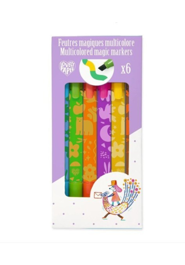 6 Rotuladores mágicos multicolores DJECO