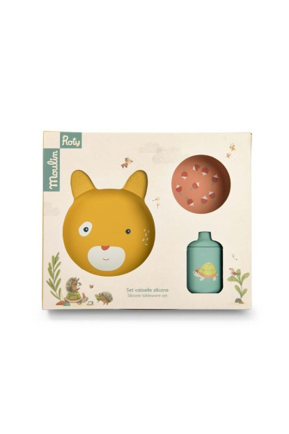  Set vajilla silicona Petits Lapins MOULIN ROTY