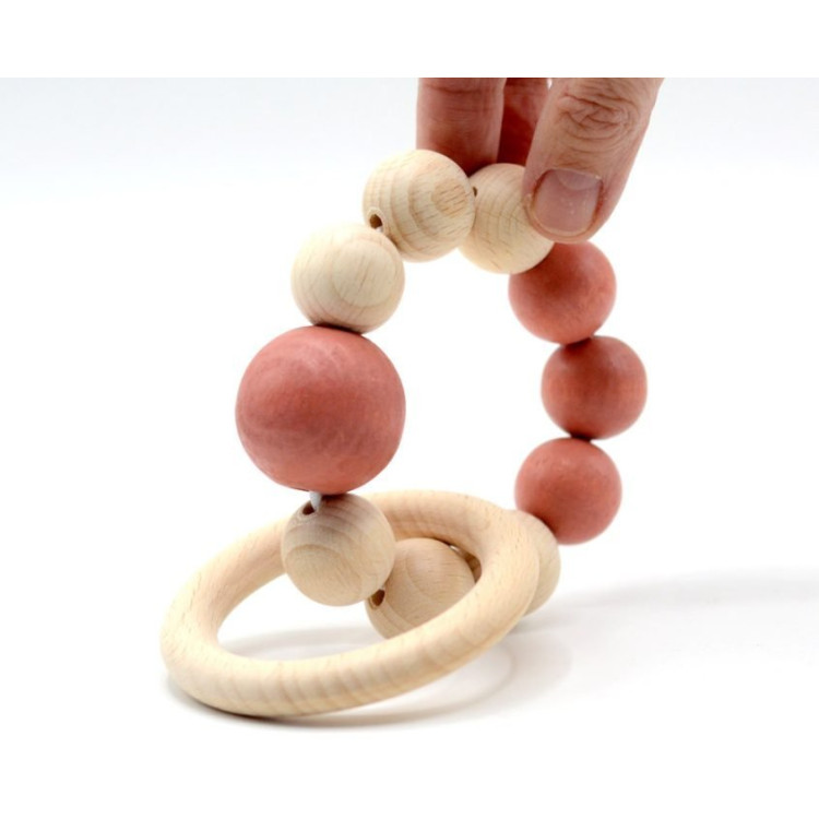 Sonajero de madera Pulsera: rosa A PUNT