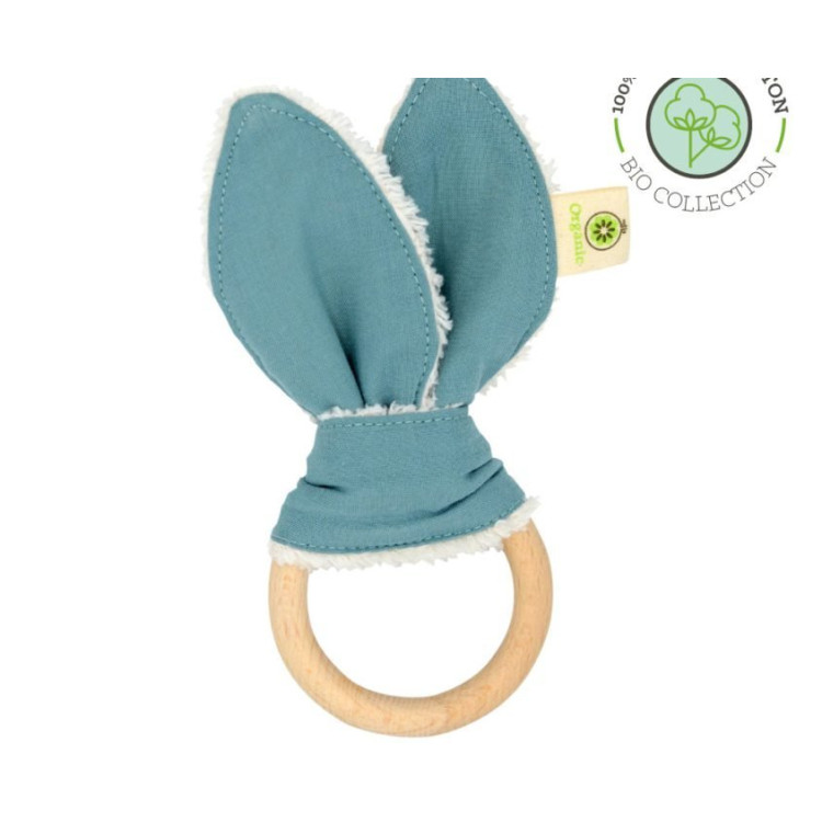 Anilla mordedor conejo de algodón orgánico: Menta A PUNT