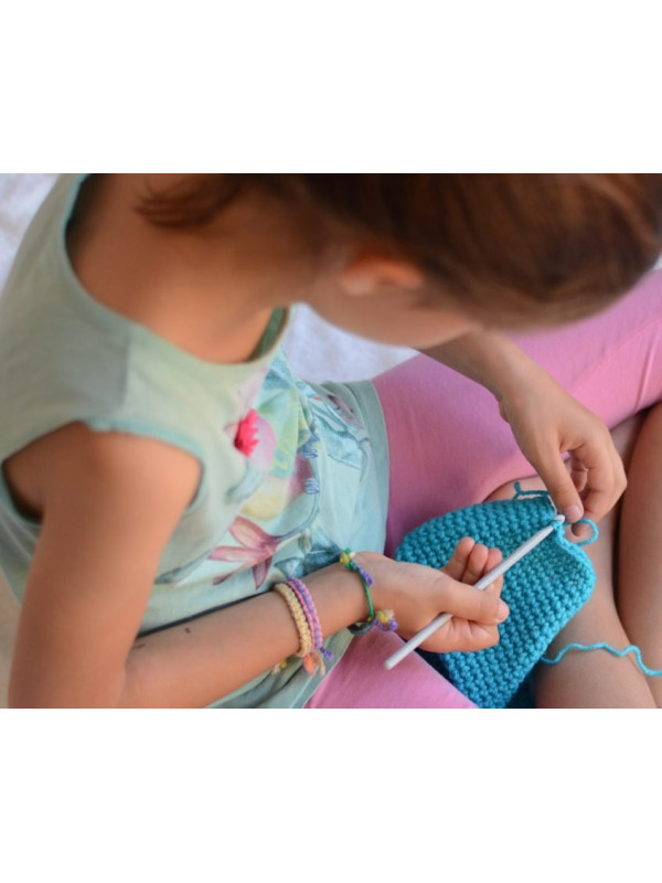 Kit de crochet: bolso conejo azul A PUNT