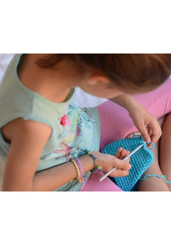 Kit de crochet: bolso conejo azul A PUNT