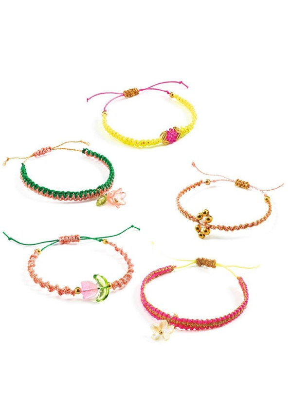 Pulseras de macramé rosas DJECO