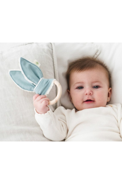 Anilla mordedor conejo de algodón orgánico: Menta A PUNT