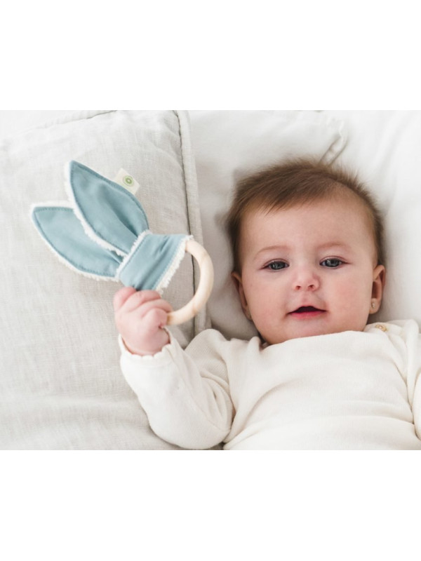 Anilla mordedor conejo de algodón orgánico: Menta A PUNT