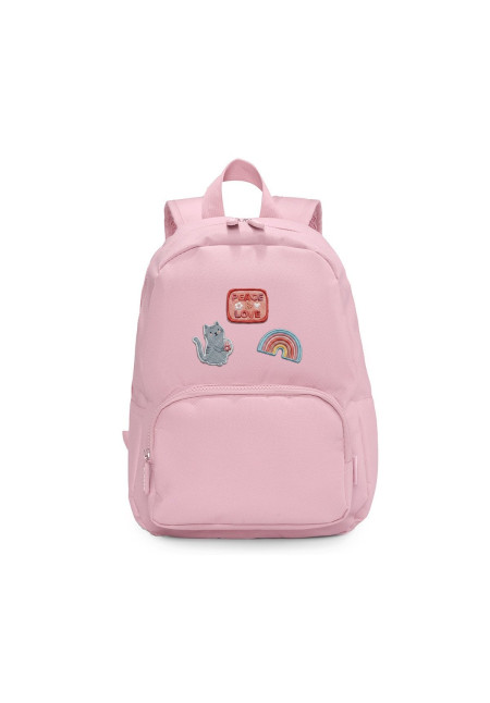 Mochila Solid Color Pink + 6 Parches Autoadhesivos Fantasy