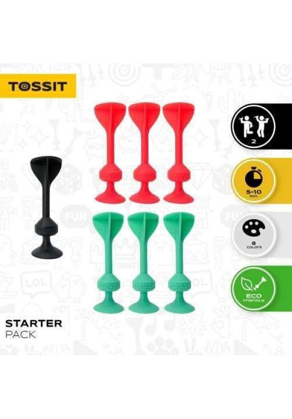 TOSSIT 7 DARDOS SILICONA STARTER ROJO + VERDE