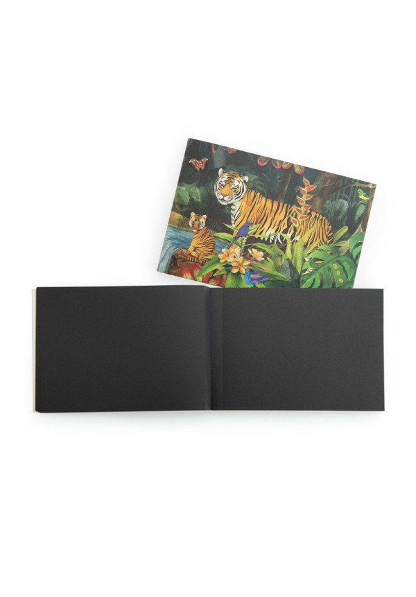 Cuaderno de dibujo hojas negras Tout autour du mon MOULIN ROTY