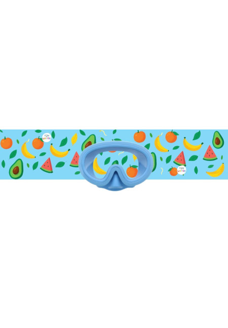 Máscaras junior azul claro con turbante Frutas
