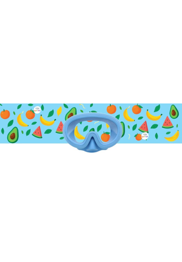 Máscaras junior azul claro con turbante Frutas