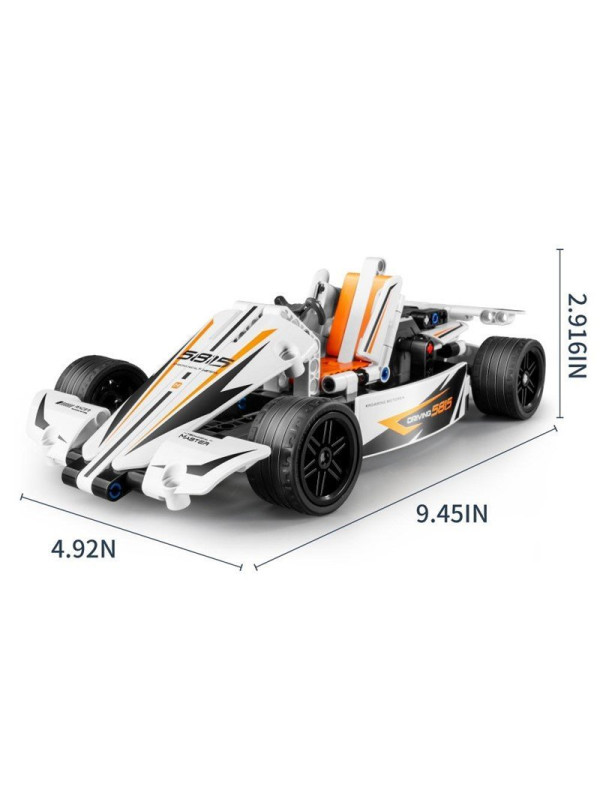 (Combinable con 605816) iMMaster Coche de carreras blanco -187pzas.