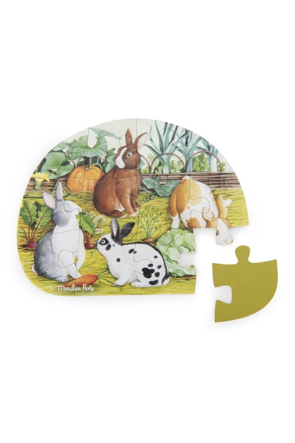 4 mini puzzles Animales (4x12 piezas) MOULIN ROTY