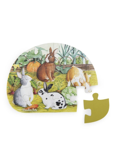 4 mini puzzles Animales (4x12 piezas) MOULIN ROTY